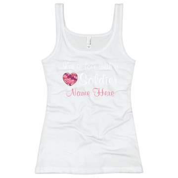 In Love With A Soldier Junior Fit Bella Sheer Longer Length Rib Strap Tank Top
