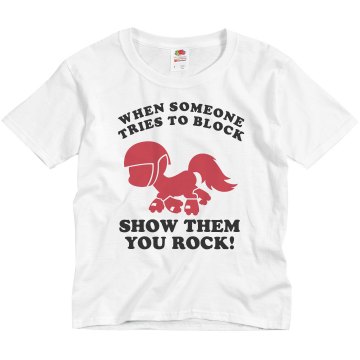 Show Them You Rock! Youth Bella Girl 1x1 Rib Cap Sleeve Tee