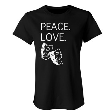 Peace Love Theater Junior Fit Bella Sheer Longer Length Rib Tee