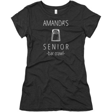 Amanda's Senior Bar Crawl Junior Fit Bella Sheer Longer Length Rib Tee