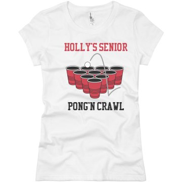 Holly's Senior  Bar Crawl Junior Fit Basic Bella Favorite Tee