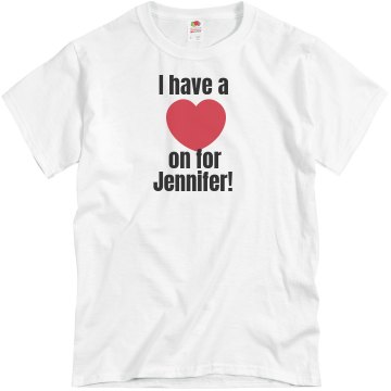 Heart on for Jennifer Unisex Basic Gildan Heavy Cotton Crew Neck Tee