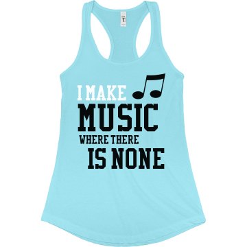 I Make Music Junior Fit Bella Sheer Longer Length Rib Racerback Tank Top
