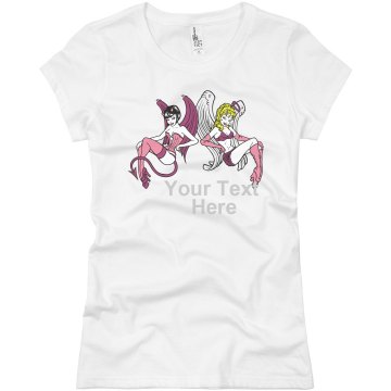 Your Rhinestone Text Here Junior Fit Basic Bella Favorite Tee