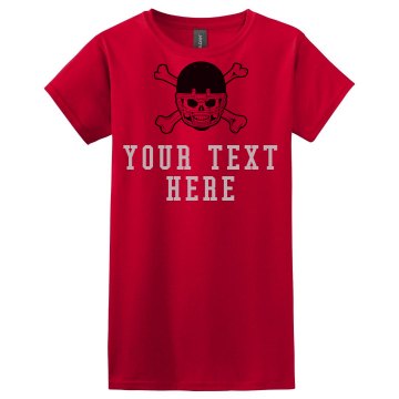 Rhinestone Text Football Misses Relaxed Fit Gildan Ultra Cotton Tee