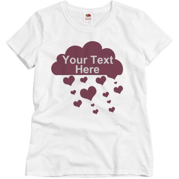 Rhinestone Text Love Rain Misses Relaxed Fit Basic Gildan Ultra Cotton Tee