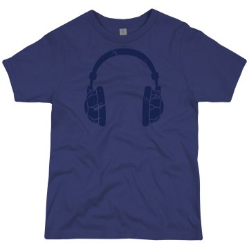 Distressed Headphones Toddler Gildan Ultra Cotton Crew Neck Tee