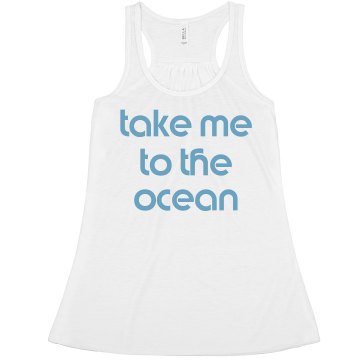 Take Me to the Ocean Misses Bella Flowy Boxy Lightweight Crop Tank