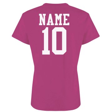 No Pads Powderpuff w/Back Junior Fit Bella Crewneck Jersey Tee