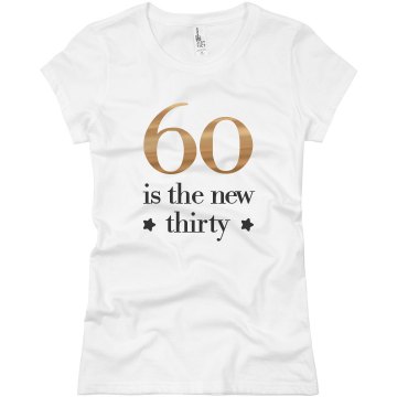 60 Years Young Junior Fit Basic Bella Favorite Tee