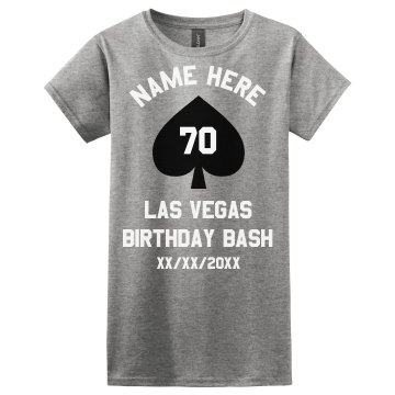 70th Birthday Bash Junior Fit Bella Sheer Longer Length Rib Tee