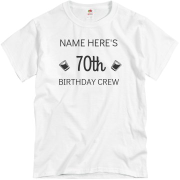 70 Birthday Support Crew Misses Relaxed Fit Basic Gildan Ultra Cotton Tee