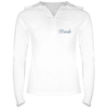 Heart Ring Bride Hoodie Junior Fit Bella Long Sleeve 1/2 Zip Hooded Pullover Tee