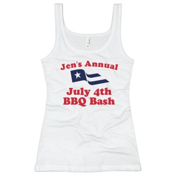 July 4th BBQ Bash Junior Fit Bella Longer Length 1x1 Rib Tank Top