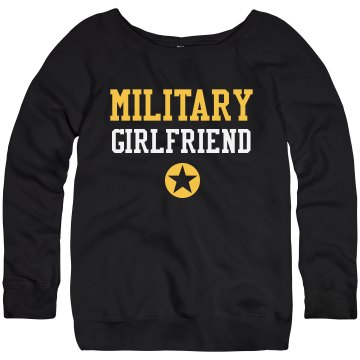 Army Girlfriend w/Back Junior Fit Bella Triblend Slouchy Wideneck Sweatshirt
