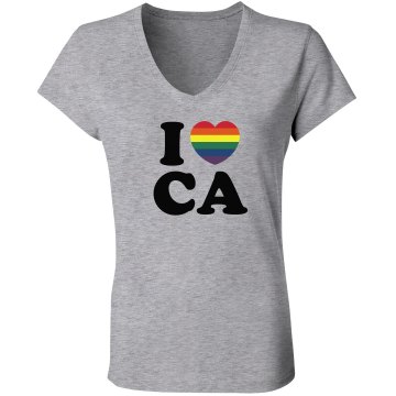 Gay Marriage in Cali Junior Fit Bella V-Neck Jersey Tee