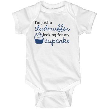 I'm Just a Studmuffin Infant Rabbit Skins Lap Shoulder Creeper