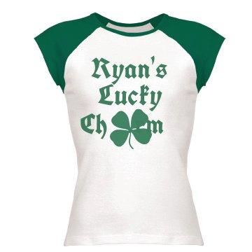 Ryan's Lucky Charm Junior Fit Bella 1x1 Rib Ringer Tee