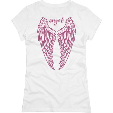 Angel Wing Back Junior Fit Basic Bella Favorite Tee