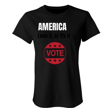 America Junior Fit Bella Sheer Longer Length Rib Tee