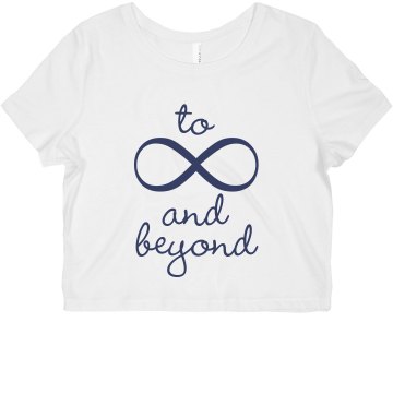 To Infinity And Beyond Misses Bella Flowy Boxy Lightweight Crop Tee