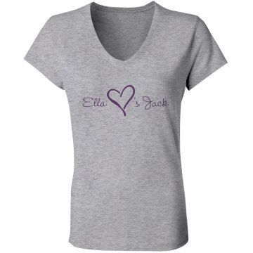 Ella Love's Jack Junior Fit Bella V-Neck Jersey Tee