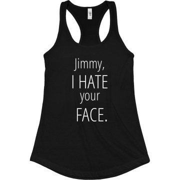 Hate Your Face Junior Fit Bella Sheer Longer Length Rib Racerback Tank Top