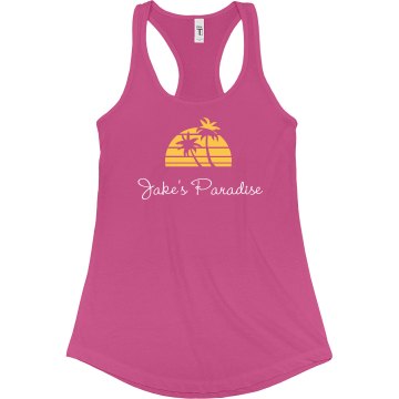 Jake's Paradise Junior Fit Bella Sheer Longer Length Rib Racerback Tank Top