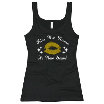 New Year's Rhinestones Junior Fit Bella Sheer Longer Length Rib Tank Top