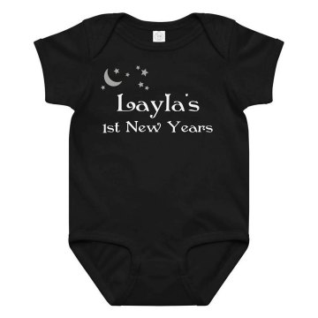 Baby's First New Years Infant Rabbit Skins Lap Shoulder Creeper