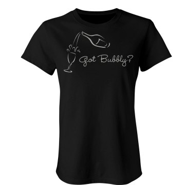 New Years Got Bubbly Junior Fit Bella Sheer Longer Length Rib Tee