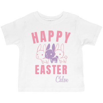 Happy Easter Tee Toddler American Apparel 3/4 Sleeve Baseball Tee