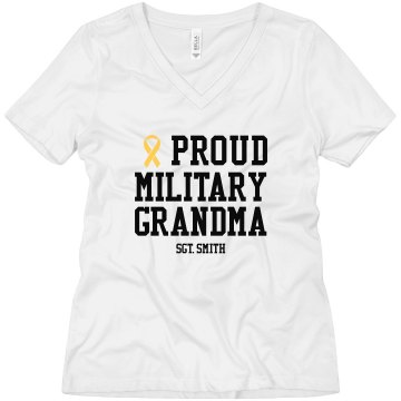 Proud Army Grandma Misses Relaxed Fit Bella Missy V-Neck Tee