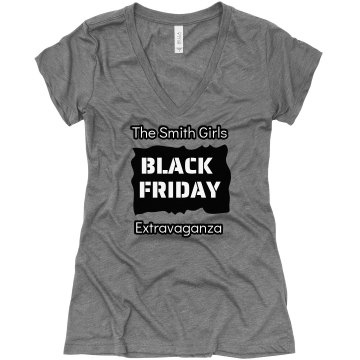 Black Friday Tees Junior Fit Bella Triblend Deep V Neck Tee