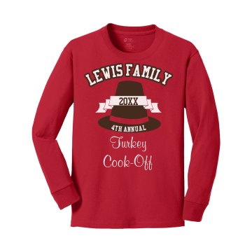 Kids Turkey Cook Off Youth Gildan Ultra Cotton Long Sleeve Tee