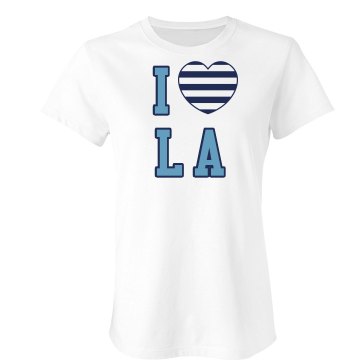 I Love LA Tee Junior Fit Bella Sheer Longer Length Rib Tee
