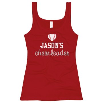 Jason's Cheer Rhinestones Junior Fit Bella Sheer Longer Length Rib Strap Tank Top