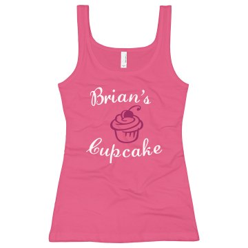 Brian Cupcake Rhinestones Junior Fit Bella Sheer Longer Length Rib Tank Top