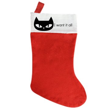Greedy Christmas Cat Giant Personalized Holiday Stocking