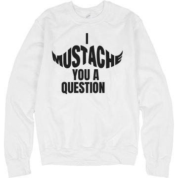 Mustache Man Unisex Hanes Crew Neck Sweatshirt