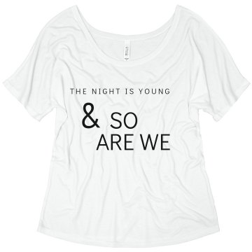 The Night Is Young Misses Bella Flowy V-Neck Half-Sleeve Tee