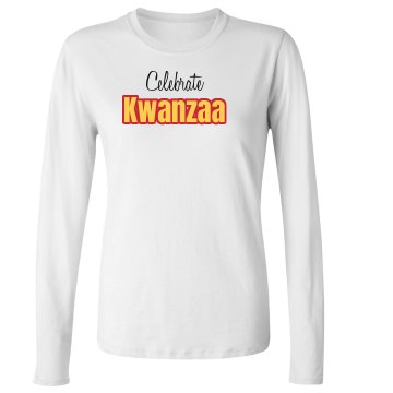 Celebrate Kwanzaa Junior Fit Bella Long Sleeve Crewneck Jersey Tee