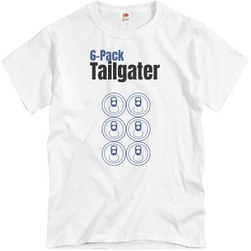 6Pack Tailgater Football Unisex Basic Gildan Heavy Cotton Crew Neck Tee