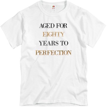 Birthday Aged at 80 Unisex Basic Gildan Heavy Cotton Crew Neck Tee