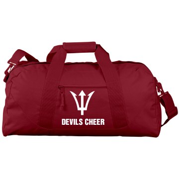 Devils Cheer Duffle Bag Port & Company Large Square Duffel Bag