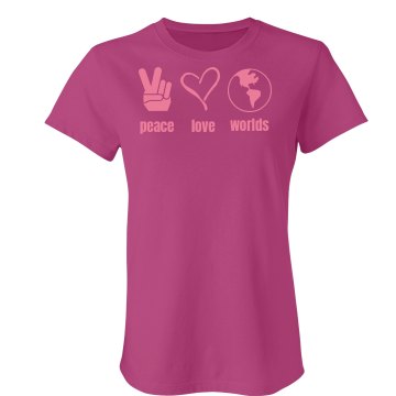 Peace Love Worlds Junior Fit Bella Sheer Longer Length Rib Tee