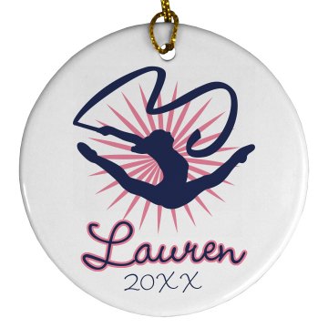 Gymnast Ornament Porcelain Circle Ornament
