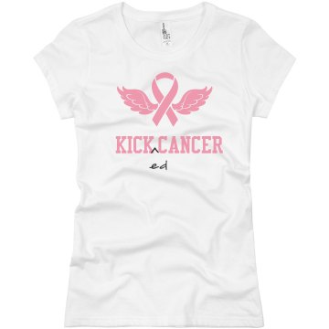 Kicked Cancer Tee Junior Fit Basic Bella Favorite Tee