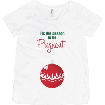 Tis The Season Pregnant Maternity LA T Sportswear Tee