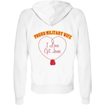 Marine Wife Hoodie Junior Fit Bella Fleece Raglan Zip Hoodie